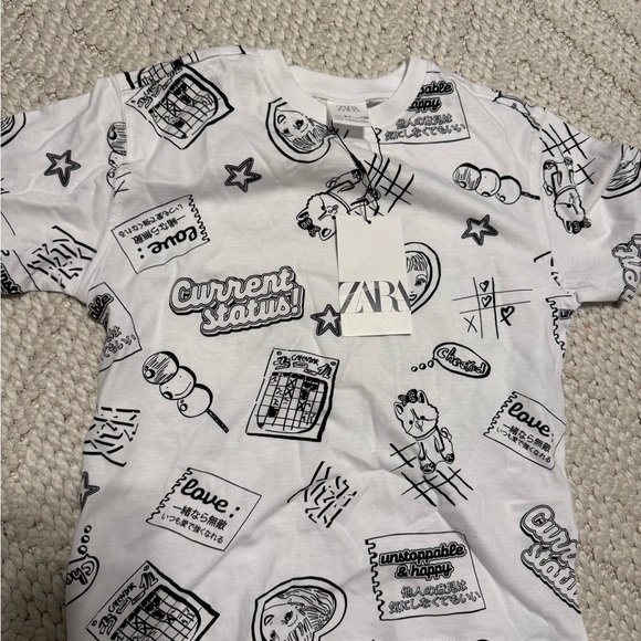 Zara Other - NWT Zara Kids Black and White Graphic Tee, size 6/7